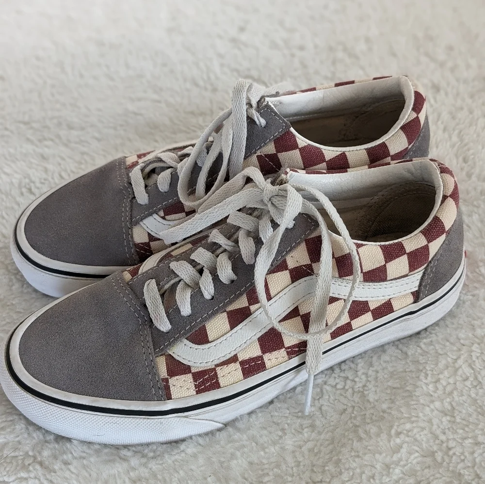 Great Condition: Vans Old Skool checkerboard Suede/Canvas Women’s 5.5 (M… - Picture 14 of 14